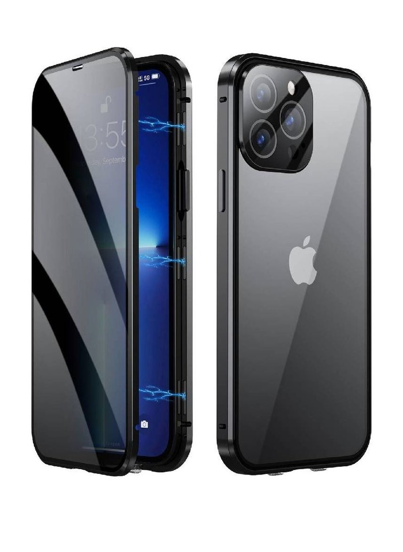ZOOMEE - Ultra Protective Anti-Scratch Anti-Spy Magnetic Privacy Case Cover For Apple iPhone 14 Pro Max Black - Image 1