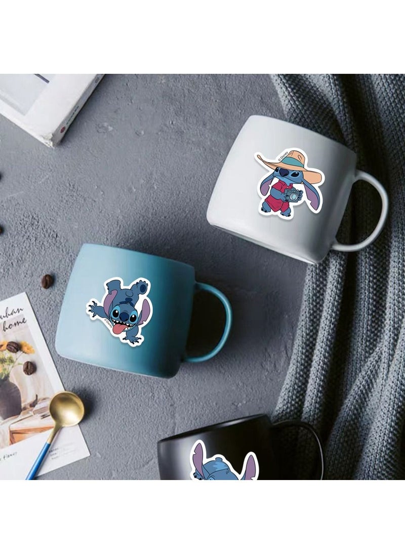 50 Pieces Stitch Waterproof Sticker Cute Anime Cartoon Laptop Skateboard Luggage Computer Water Bottle Graffiti Sticker For Kids Teens Girls Adults