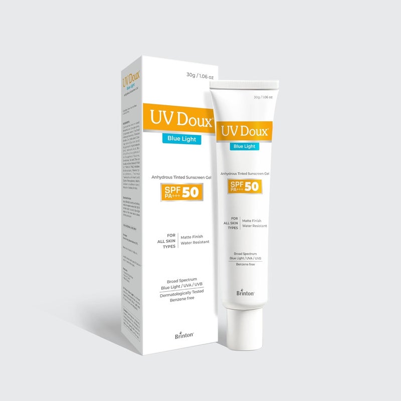 جل واقي من الشمس برينتون يو في دوكس بلون أزرق SPF 50 PA UVAUVB للرجال والنساء لمسة غير لامعة مقاوم للماء لجميع أنواع البشرة 30 جرام