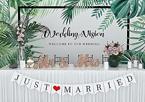 VIOPVERY Mr and Mrs Sign & Just Married Banner Mr & Mrs Signs for Wedding Table Large Wooden Letters for Sweetheart Table Photo Props Wedding decorations for Anniversary Rose Gold - Image 4
