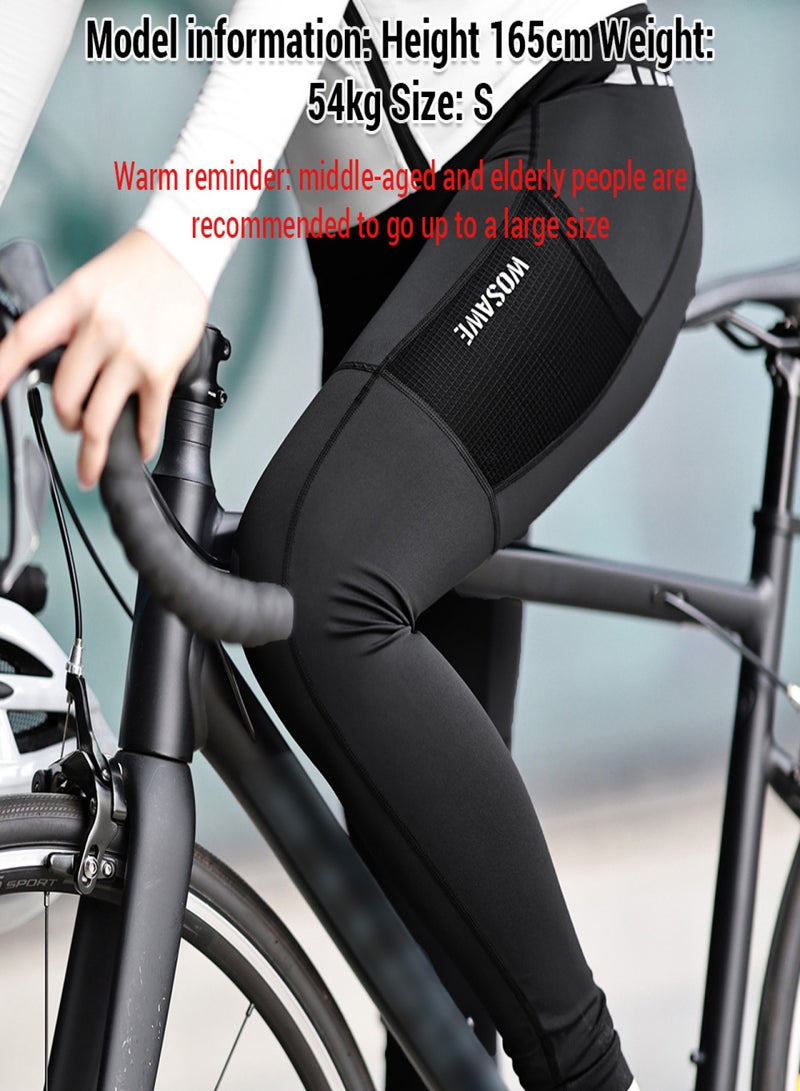 WOSAWE Women's Cycling Pant Stretchy  Slim Fit  Breathable  Comfortable  Outdoor Sports Leggings for Ladies  Bike Tights，BH188 Black European Size M - Image 3