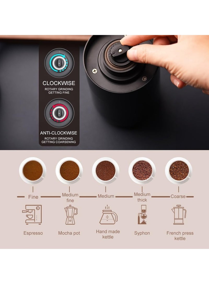 Generic Electric coffee grinder with adjustable roughness ceramic burrs, portable one click electric spice coffee bean grinder, C-type charging, black  - Image 5