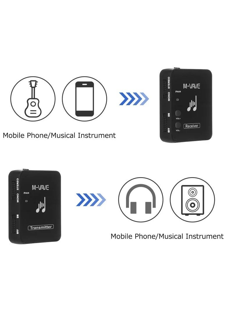 general M VAVE WP 10 2.4GHz Wireless Earphone Monitor Transmission System Rechargeable Transmitter Receiver Stereo Mono Recording - Image 2