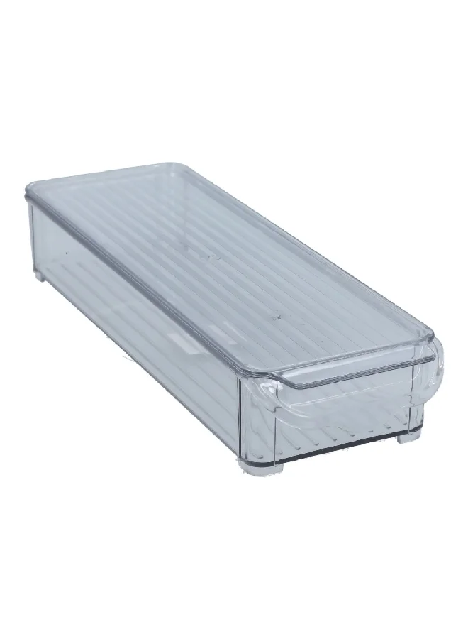 Felli High Quality Plastic Refrigerator Organizer with Cover Clear 30 X 9.5 X 5 CM FF-8101S