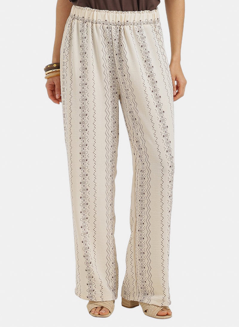 Clue Embroidery-Style Relaxed Pants - Image 1