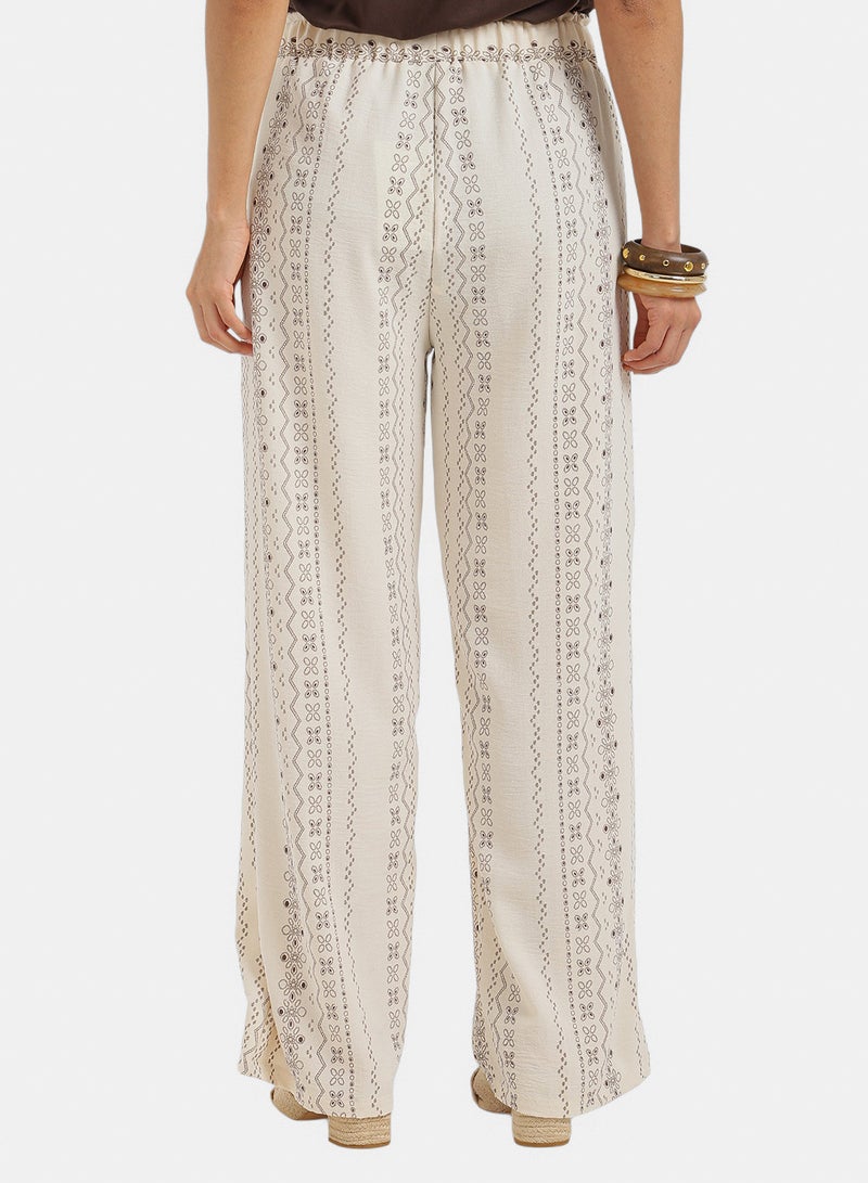 Clue Embroidery-Style Relaxed Pants - Image 4