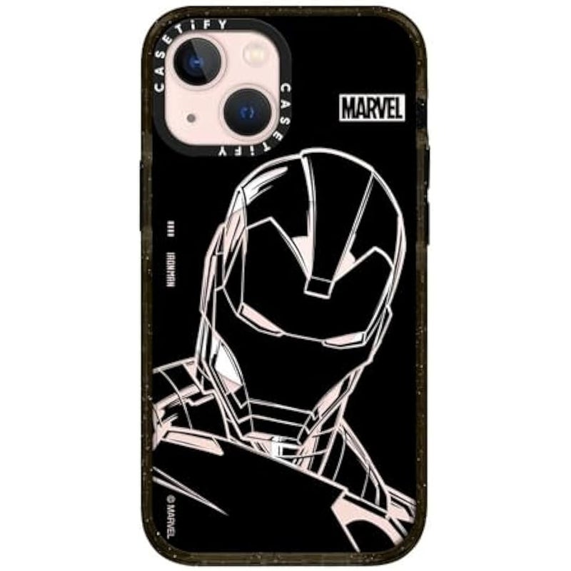 Casetify Impact iPhone 13 Mini Case 【Iron Man Co-Lab / 6.6ft Drop Protection/Compatible with Magsafe】 - Iron Man - Black - Clear Black - Image 1