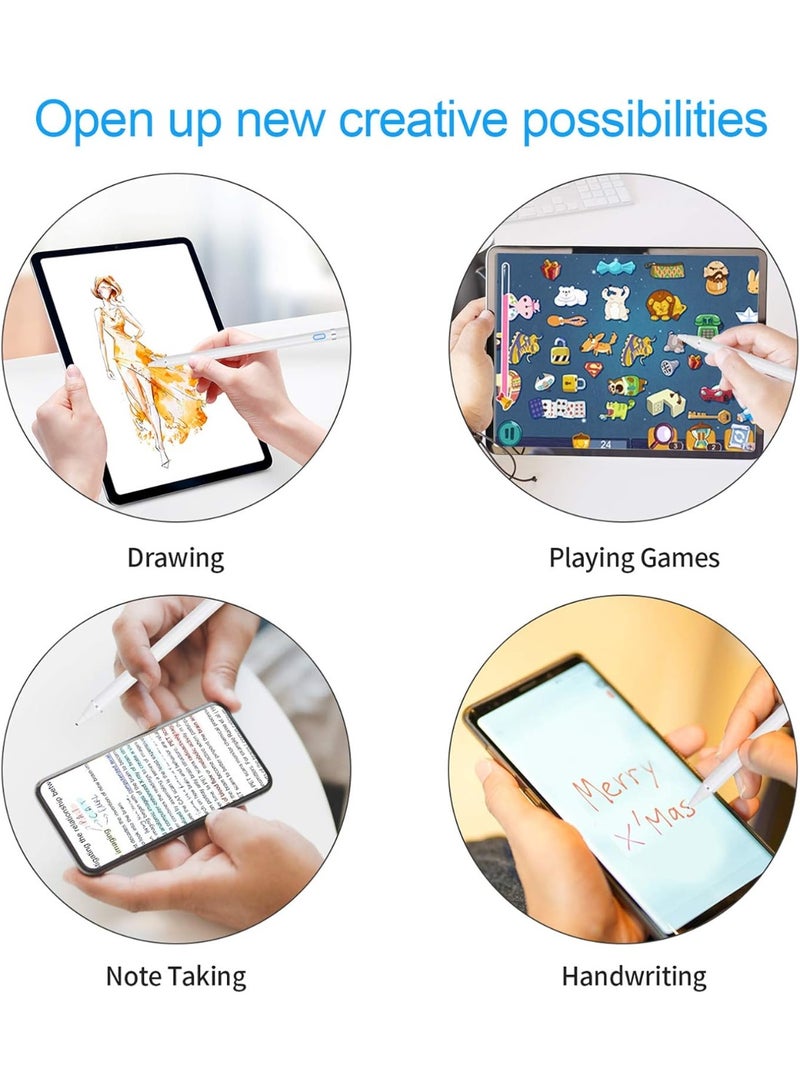 Universal Active Stylus Pen for Touch Screens – 1.5mm Fine Tip Digital Stylus, Rechargeable Capacitive Pencil for iPad, iPhone, Android, Samsung Tablets, Smartphones & More – Silver - Image 2