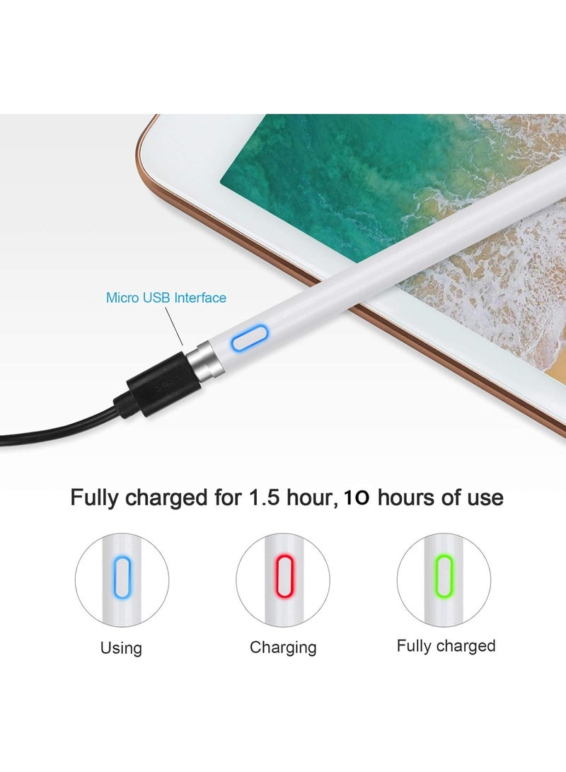Universal Active Stylus Pen for Touch Screens – 1.5mm Fine Tip Digital Stylus, Rechargeable Capacitive Pencil for iPad, iPhone, Android, Samsung Tablets, Smartphones & More – Silver - Image 3