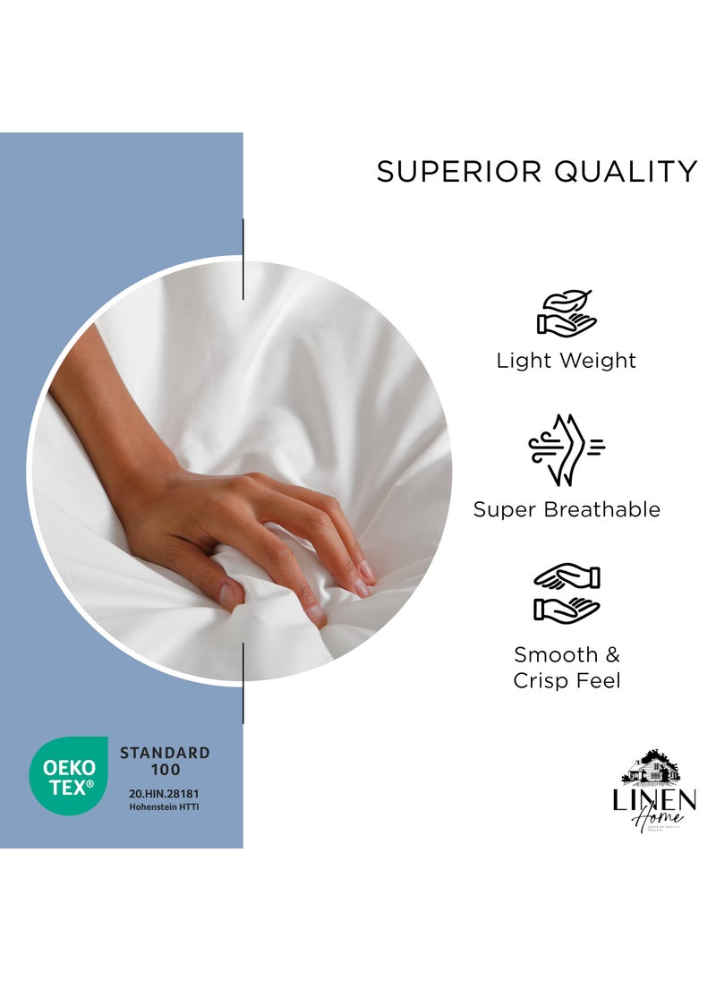 Linen Home 100% Cotton Percale Fitted Sheet Full Size  Baby Blue  1 Deep Pocket Fitted Sheet  Crisp and Cool Strong Bed Linen  54""X75""+15""  - Image 5