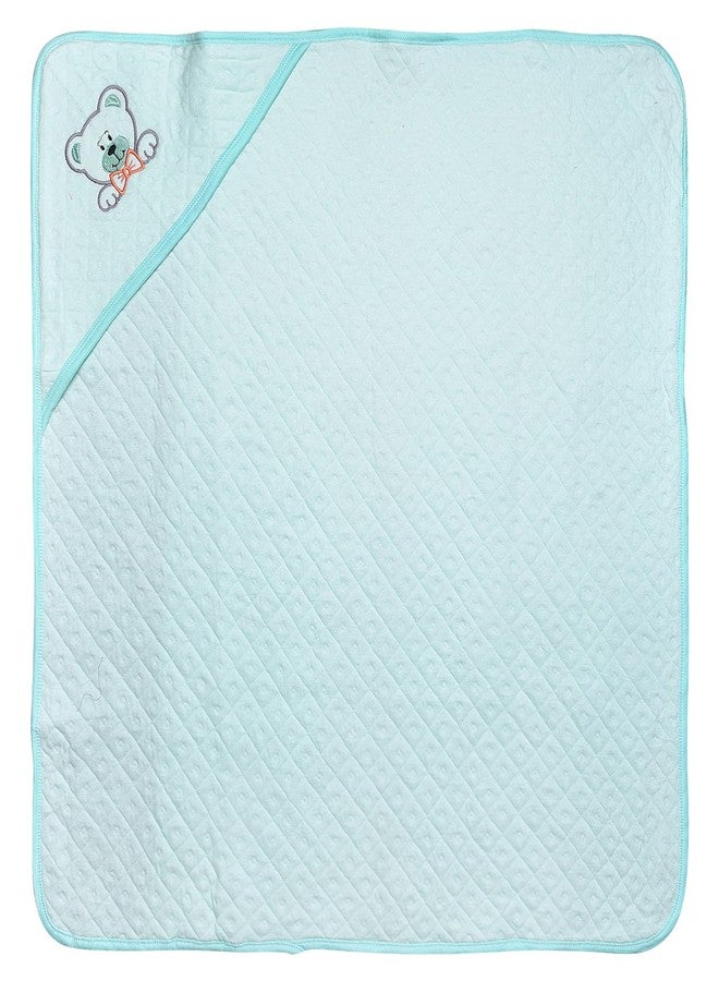 Little Fish Baby's Hooded Soft Cotton with Breathable Microfiber Filled Bath Towel Wrap (Green) - Image 2
