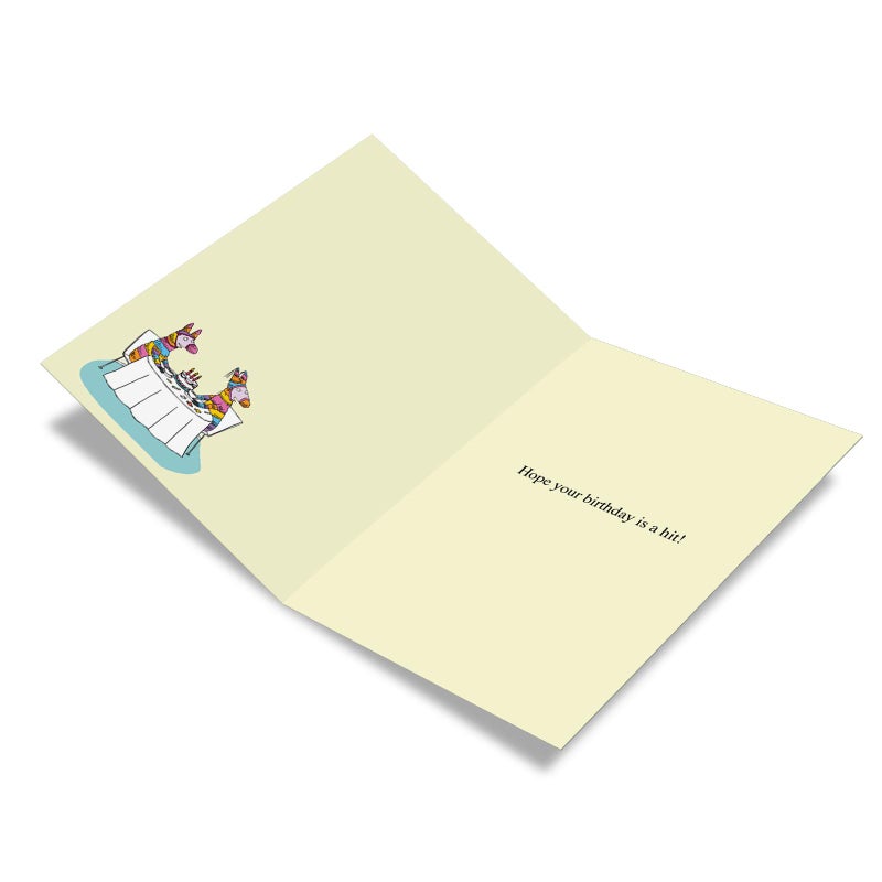 NobleWorks - 1 Funny Birthday Card - Colorful Cartoon Comedic Jokes, Bday Notecard - Stuffed Pinata 1291Z - Image 2