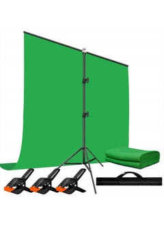 Green Screen Backdrop with Stand Kit, 6.5 X 6.5 Ft Portable Green Screen Stand with 5 X 6.5 Ft Greenscreen for Streaming,Video Gaming,Zoom