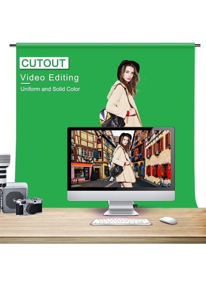 Heysliy - Green Screen Backdrop with Stand Kit, 6.5 X 6.5 Ft Portable Green Screen Stand with 5 X 6.5 Ft Greenscreen for Streaming,Video Gaming,Zoom - Image 1
