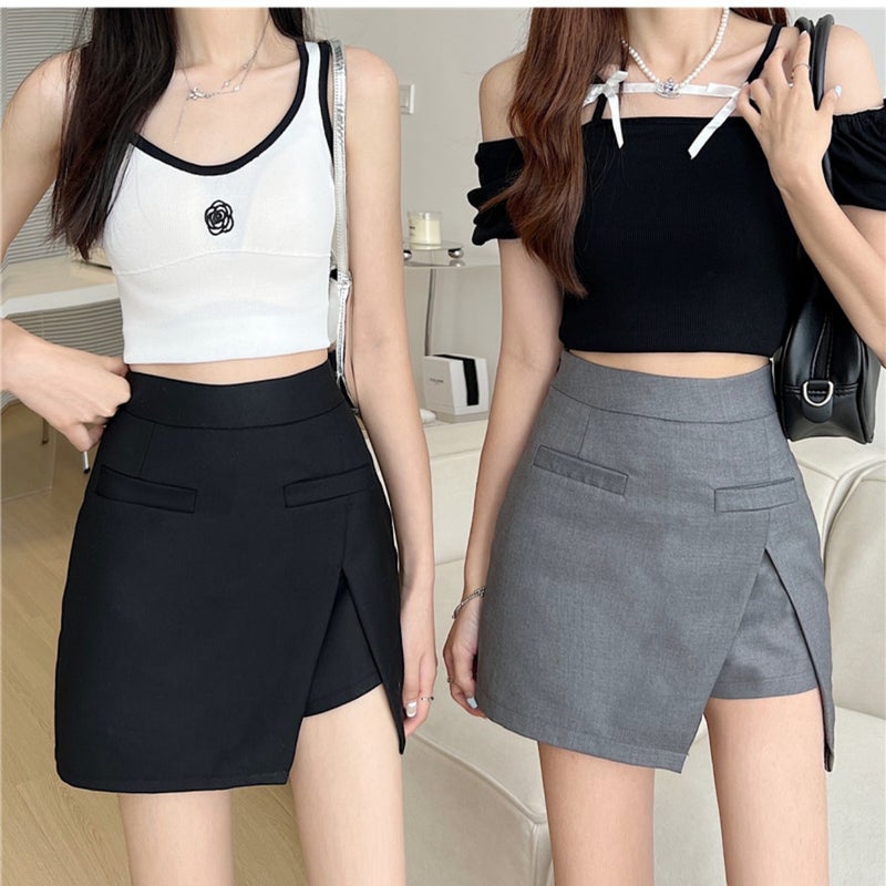 Slim-fit elegant uniform business wear white shirt short-sleeved womens summer ol work clothes shirt hip skirt front desk suit Black - Image 3