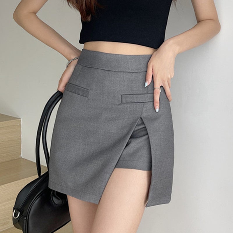 Slim-fit elegant uniform business wear white shirt short-sleeved womens summer ol work clothes shirt hip skirt front desk suit Black - Image 2