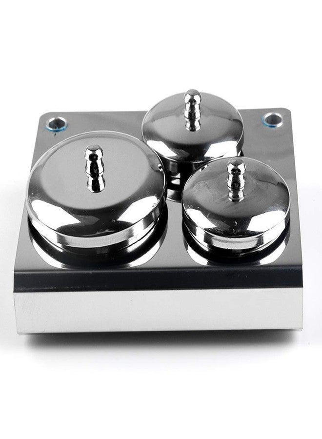 lasenersm 3 Pieces Nail Art Dappen Dish Stainless Steel Nail Art Acrylic Powder Liquid Cup with Lid Dappen Cup Nail Liquid Container Acrylic Nail Tips Cup Dappen Dish Nail Art Tools Liquid Powder Cup Dish Pot - Image 5