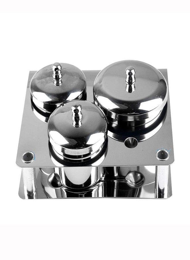 lasenersm 3 Pieces Nail Art Dappen Dish Stainless Steel Nail Art Acrylic Powder Liquid Cup with Lid Dappen Cup Nail Liquid Container Acrylic Nail Tips Cup Dappen Dish Nail Art Tools Liquid Powder Cup Dish Pot - Image 2