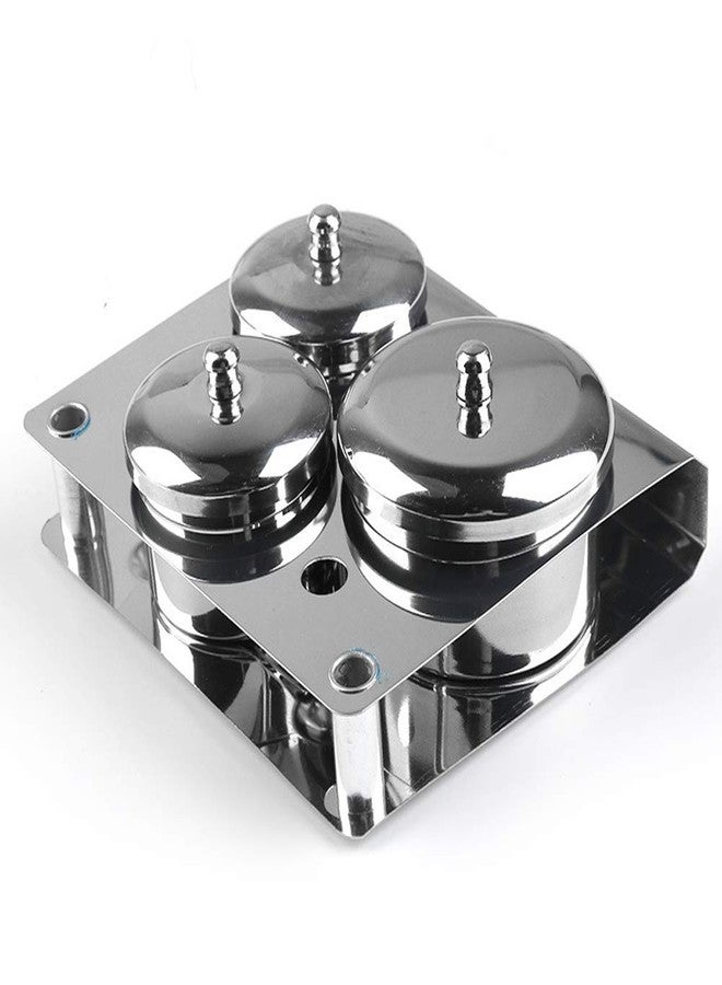 lasenersm 3 Pieces Nail Art Dappen Dish Stainless Steel Nail Art Acrylic Powder Liquid Cup with Lid Dappen Cup Nail Liquid Container Acrylic Nail Tips Cup Dappen Dish Nail Art Tools Liquid Powder Cup Dish Pot - Image 4