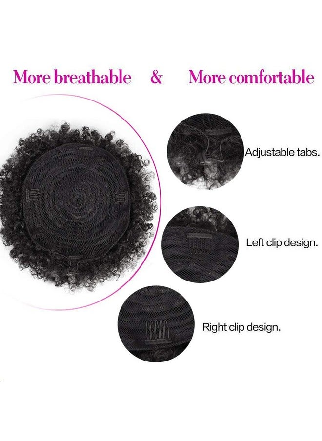 AISI QUEENS - Extra Large Afro Puff Drawstring Ponytail For Women,Big Black Afro Kinky Curly Hair Bun Synthetic Hairpieces Clip In Hair Extensions For Black Women Girls (Extra Large,1B#) - Image 1