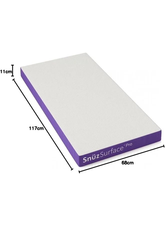 Snuz Surface Pro Adaptable Cot Bed Mattress, Pocket Sprung, Anti - Dust Mite Barrier, Infant And Baby Toddler/ Kids, Suitable From 0 To 7 Years, Dimensions 70X119X11 Cm