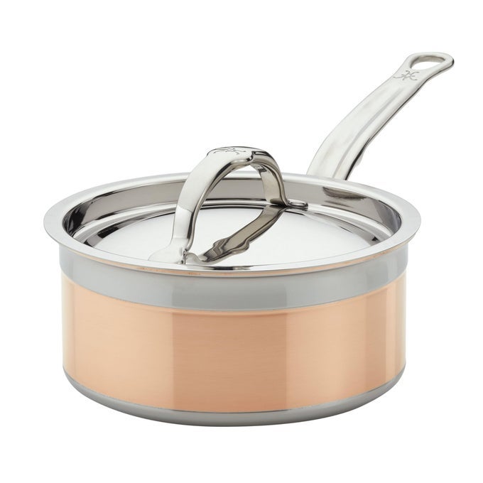 COPPERBOND COLLECTION 100 PURE COPPER SAUCE PAN INDUCTION COOKTOP COMPATIBLE 15 QUART