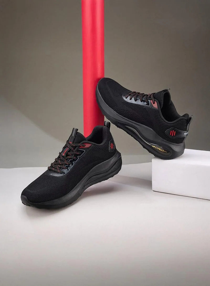 CAMPUS Blk/Red Men’s Black Lace-Up Sports Shoes – Modern Dual-Tone Look Shoes with Airy Comfort Fit for Men | Best Price UAE