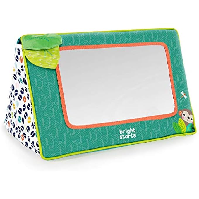 SIT & SEE SAFARI FLOOR MIRROR - GREEN - 0-36 MONTHS - BABY SAFE MIRROR - COLORFUL FABRIC - Image 1
