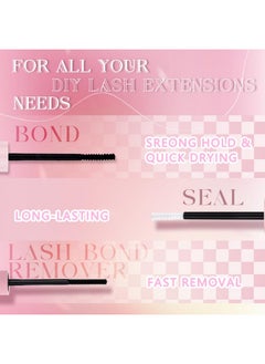 FADLASH FADLASH Lash Extension DIY Kit Lash Clusters D Curl Cluster Lashes with Lash Bond and Seal Cluster Lashes Glue Remover Lash Tweezers for DIY Eyelash Extension at Home（Kit 60D+80D-0.07D-12-18MIX）  - Image 5
