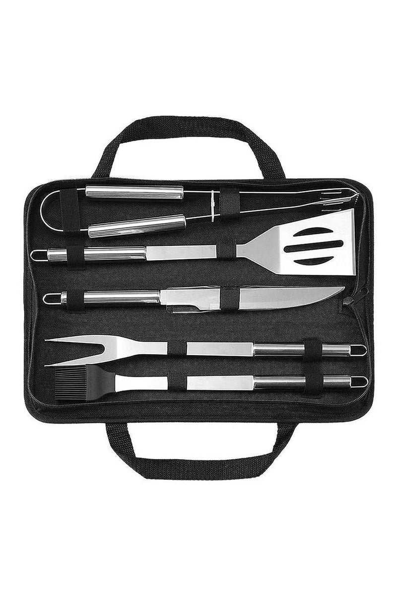 Toby's 5Pcs Stainless Steel BBQ Grill Tool Set Camping Accessories Cooking - Image 1