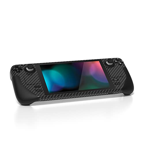 PlayVital Full Set Protective Skin Decal for Steam Deck LCD, Custom Stickers Vinyl Cover for Steam Deck OLED - Black Silver Carbon Fiber - Image 5