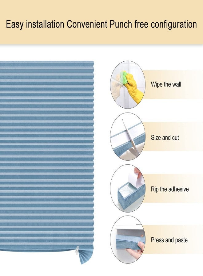 Maritown Window Blinds Cordless No Drill Cut to Size Clip On Stick On Self Adhesive Temporary Blinds Pleated Paper Blinds for Windows Doors Shades for Home Nursery Bedroom Kitchen Bathroom - Image 3