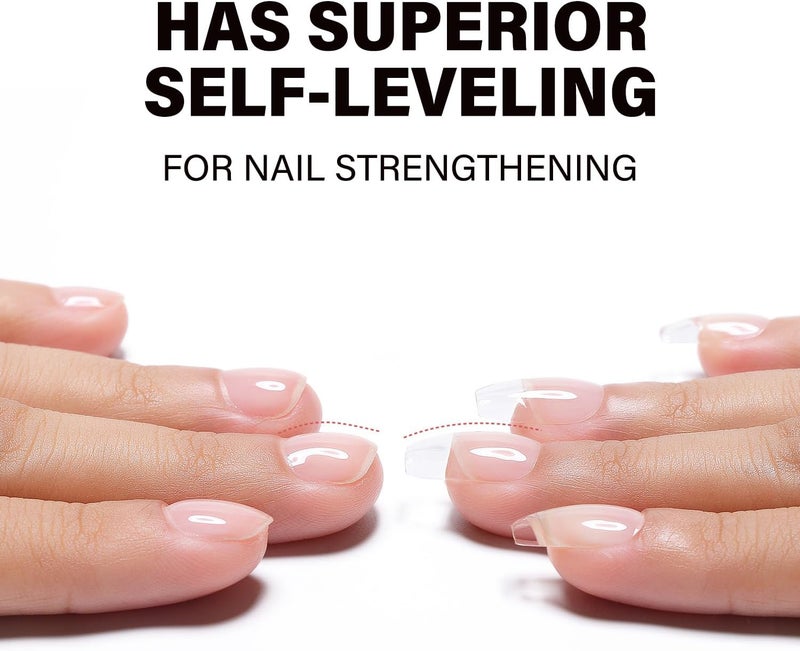 Rubber Base Builder Base & Nail Glue Blooming Gel Set, UV LED Gel Nail Polish Nail Strengthening for Nails Nail Salon Manicure Pedicure 4 x 8ml - Image 3
