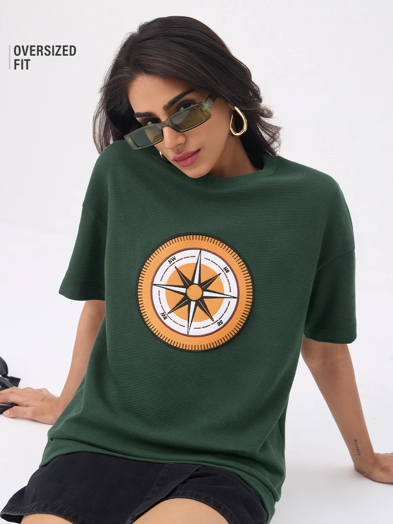 Textured Tshirt: Vintage Compass