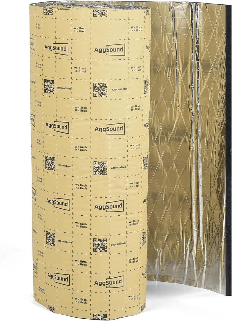 AggSound 157mil 6sqft Car Sound Deadening Material - Aluminum Foil Foam Insulation Roll - Image 1