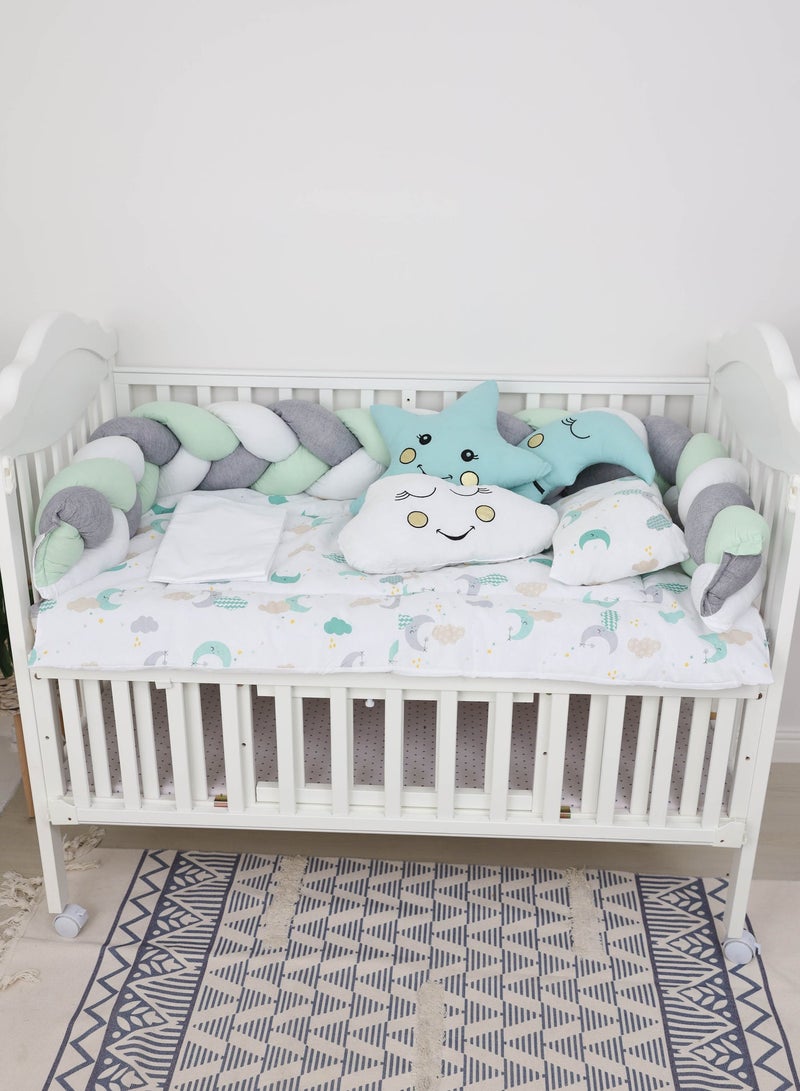 FUN MOMENT 7-piece baby cot bedspread with snail partitions - Image 1
