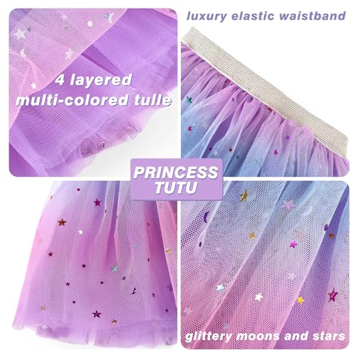 Creatoy Unicorn-Costume for Girls with unicorn rainbow tutu Toddler Rainbow Fairy Wings Princess Unicorn Birthday Party Supplies Halloween Favors - Image 5