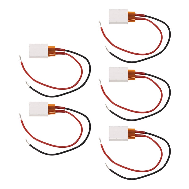 5Pcs PTC Heating Plate Aluminum Alloy Ceramic Thermostatic PTC Heating Element 200℃ Red Black Cable 12V - Image 3