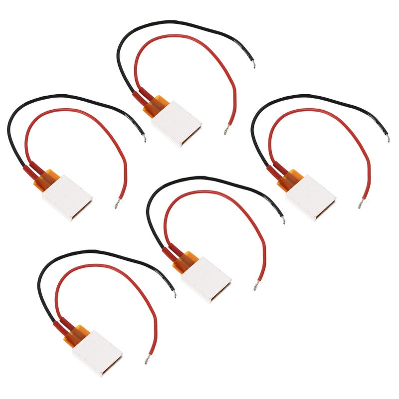 5Pcs PTC Heating Plate Aluminum Alloy Ceramic Thermostatic PTC Heating Element 200℃ Red Black Cable 12V - Image 2