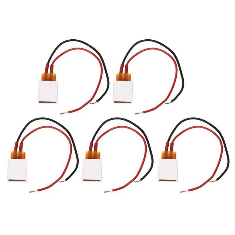 5Pcs PTC Heating Plate Aluminum Alloy Ceramic Thermostatic PTC Heating Element 200℃ Red Black Cable 12V - Image 4