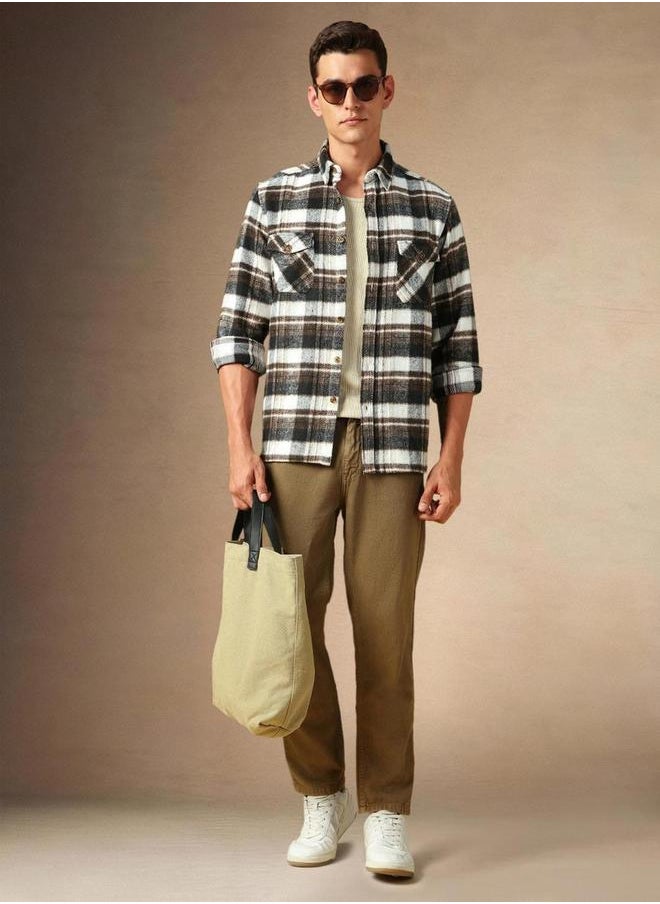 Dennis Lingo Plaid Flannel Long Sleeves Shirt by Styli  - Image 2