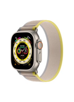 For Apple Watch 10 Wild Trail Loop Strap For Apple Watch Ultra2 Nylon Strap IWatch-Color:2#Yellow With Beige 49/46/45/44/42