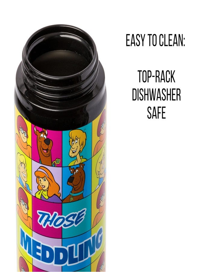 سيلفر بوفالو زجاجة مياه من الفولاذ المقاوم للصدأ من سيلفر بافالو سكوبي دو "هؤلاء الأطفال المتطفلون!"، مزينة بشخصيات سكوبي دو، وفريد، وفيلما، وشاغي، ودافني، سعة 25 أونصة. - Image 2