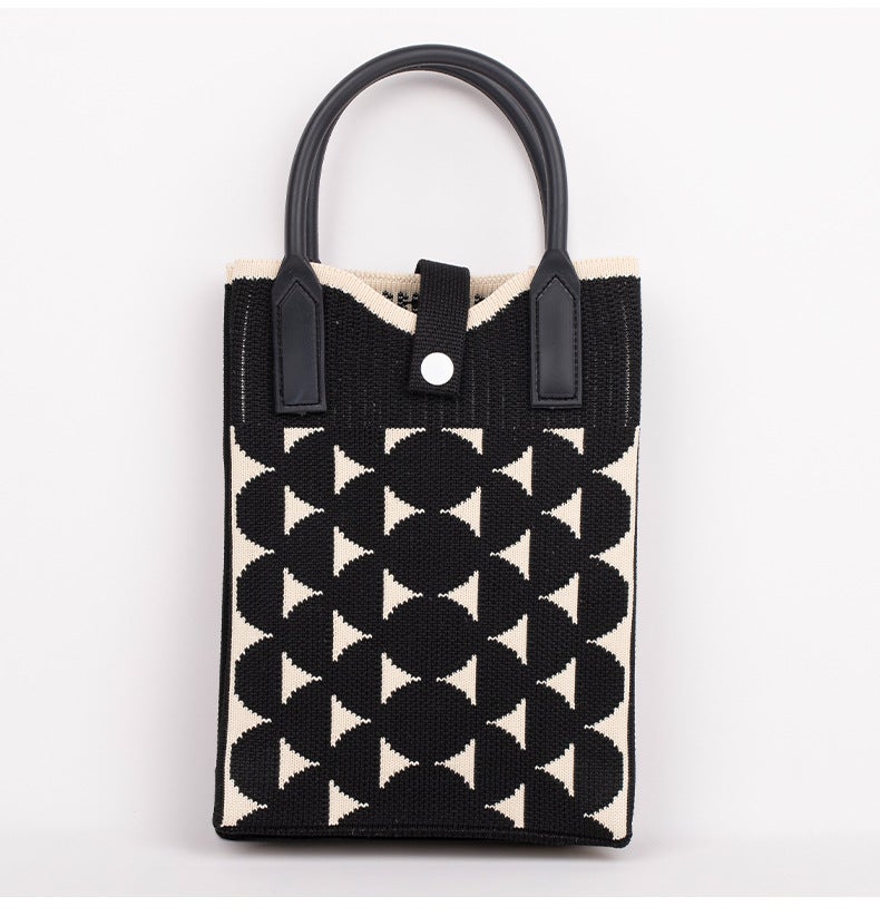 Crossbody Bag Corrugated 2024 Portable Simple Travel Collocation Knitted Handbag Student Casual Bag Large Capacity Mobile Phone - Image 1