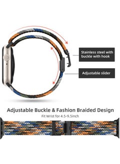 Lerobo 2 Pack Stretchy Solo Loop Compatible for Apple Watch Band 45mm 44mm 42mm Series 3/ 49mm Men Women,Braided Sport Nylon Wristbands for Ultra/Ultra2 Watch Series 10 46mm/ 9 8 7 6 5 4 3 SE 2 1  - Image 3