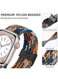 Lerobo 2 Pack Stretchy Solo Loop Compatible for Apple Watch Band 45mm 44mm 42mm Series 3/ 49mm Men Women,Braided Sport Nylon Wristbands for Ultra/Ultra2 Watch Series 10 46mm/ 9 8 7 6 5 4 3 SE 2 1  - Image 4