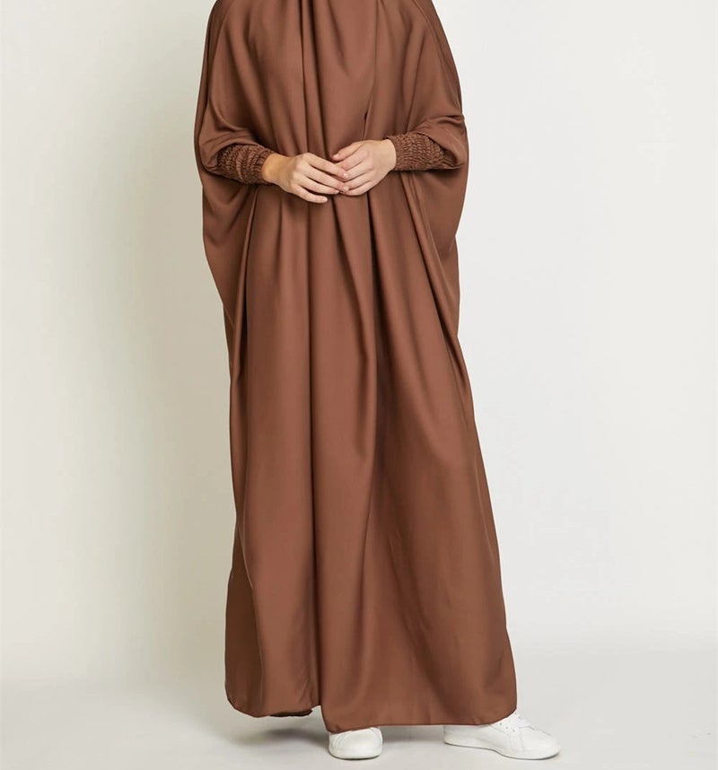 Elegant Solid Color Long Robe for Women Brown 