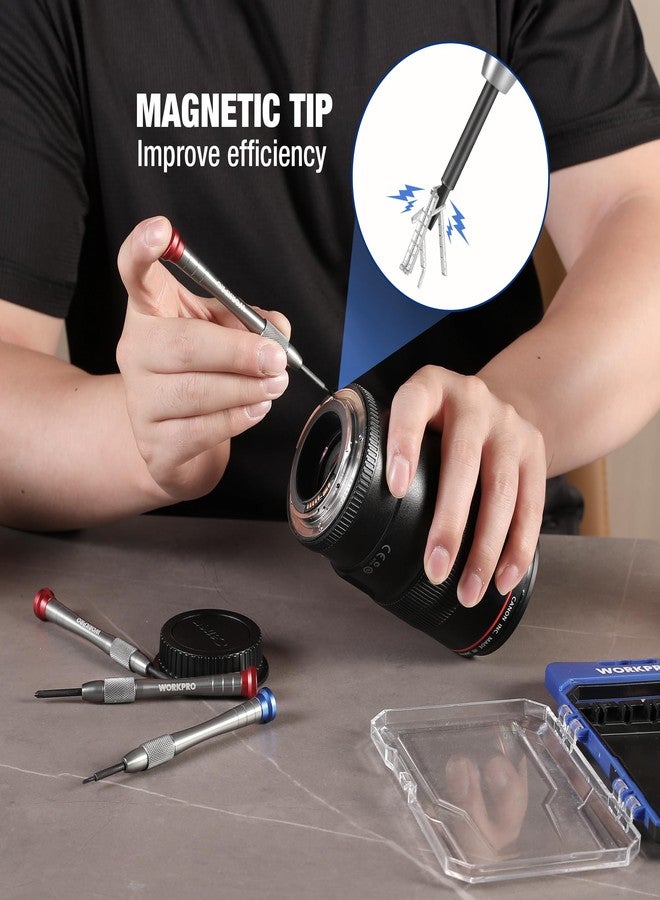 WORKPRO 6-Piece Magnetic Screwdriver Set, S2 Alloy Steel, 3 Phillips and 3 Slotted Tips Small Screwdriver Repair Tool Kit, Good for Phone, Computer, Watch, Eyeglass, Electronic - Image 4