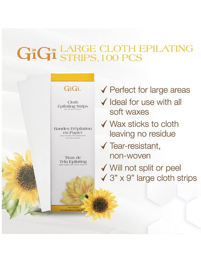 GiGi GiGi Large Cloth Epilating Strips for Arms, Legs, Chest, and Back Hair Waxing/Hair Removal, 100 Pieces  - Image 2