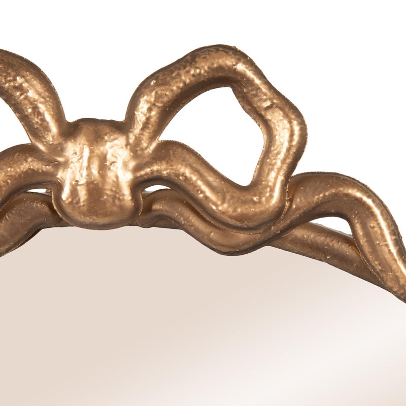 Creative Co-Op Arched Gold Iron Mirror with Decorative Bow - Image 3
